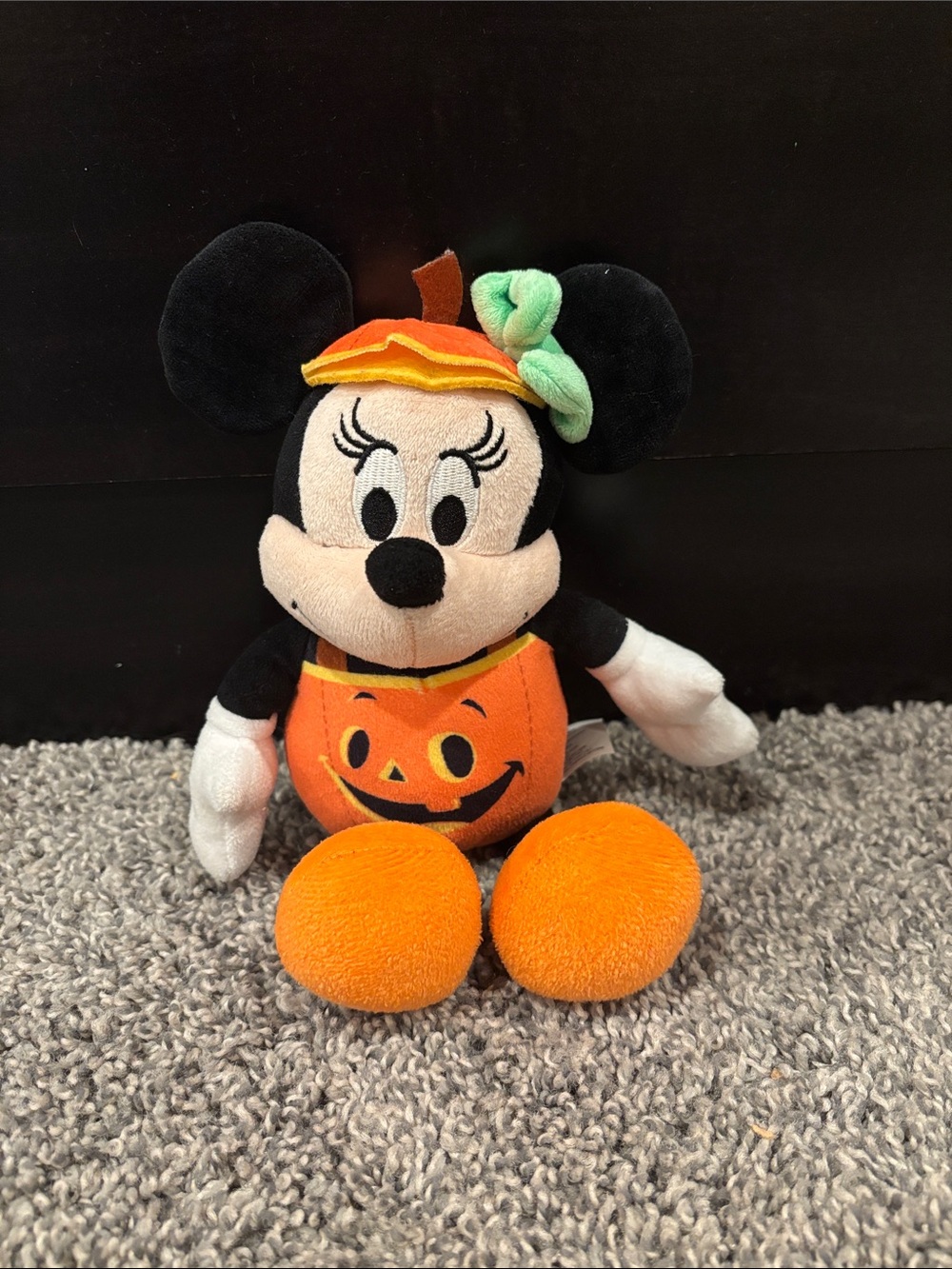 Disney Minnie Mouse Pumpkin Plush in Black, Orange & Green